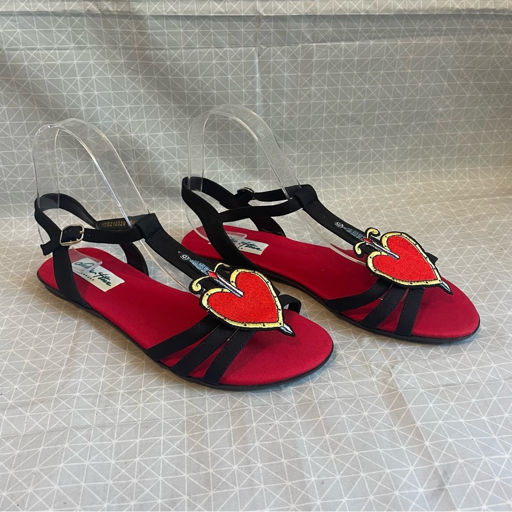 Lulu Hun Lottie Heart & Dagger Tattoo Sandals 9